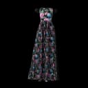 Black Women's Gown - White Premium thumbnail 1