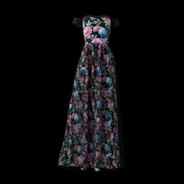 Black Women's Gown - White Premium