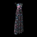 Black Women's Gown - White Premium thumbnail 4