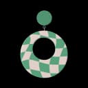Green Oval Earring - Beige Premium thumbnail 1