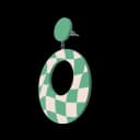 Green Oval Earring - Beige Premium thumbnail 2