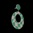 Green Oval Earring - Beige Premium thumbnail 3