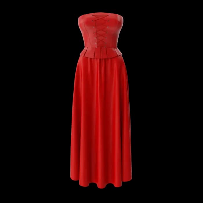 Corset Leather With Skirt - Charcoal Premium